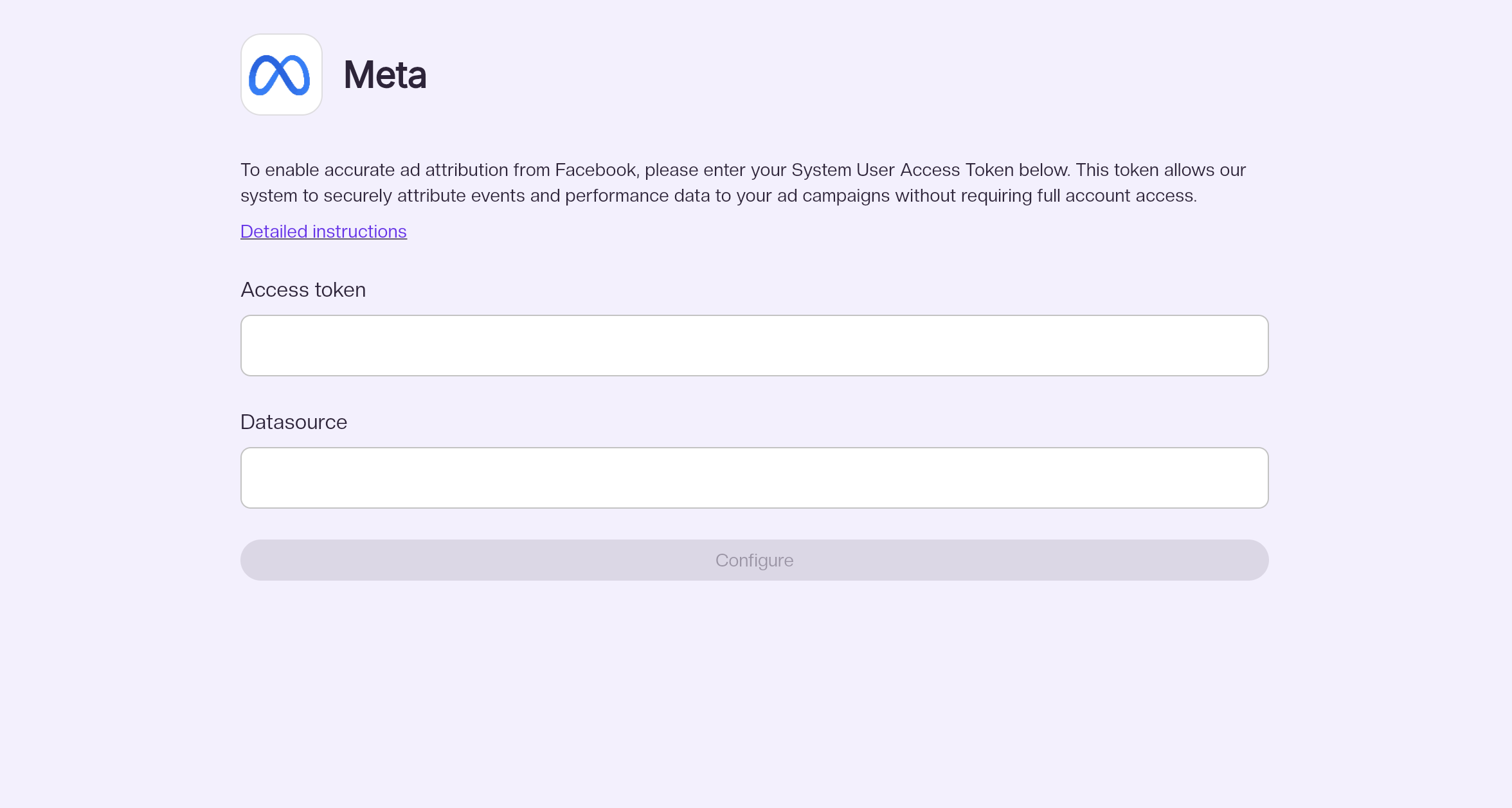 Configure meta